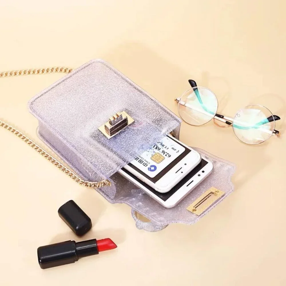 Jelly PVC Crossbody Wallet Cell Phone Purse Women's Shoulder Handbag